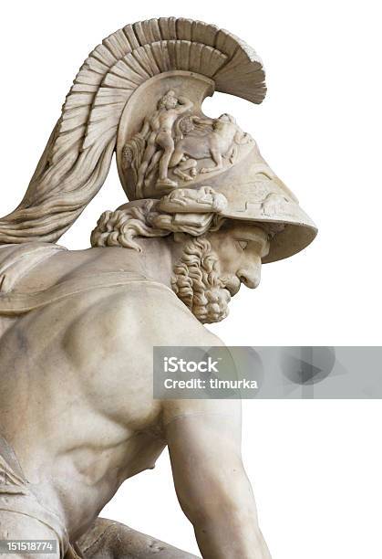 Menelaus Isolato Su Bianco Con Percorso Clip - Fotografie stock e altre immagini di Statua - Statua, Stile classico romano, Omero - Poeta greco