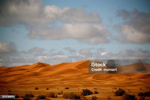 Dunas Deserto E Céu Nublado Com - Fotografias de stock e mais imagens de Ao Ar Livre - Ao Ar Livre, Arbusto, Areia