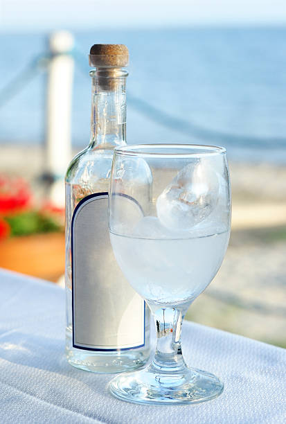 Greek ouzo stock photo