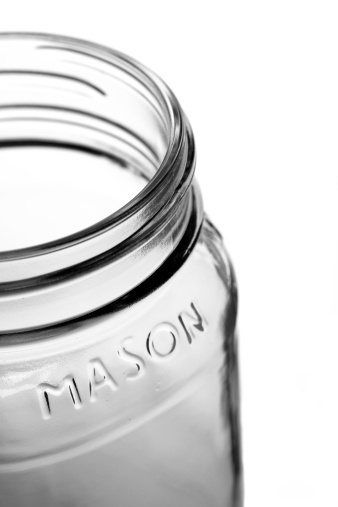 clear jar with white background