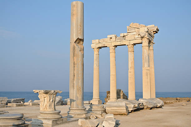 Temple on the seashore Temple of Apollo at Side kourion stock pictures, royalty-free photos & images