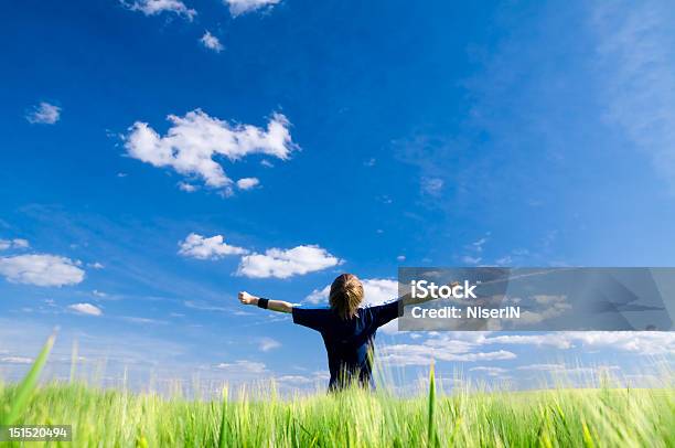 Happy Man With Arms Up Stock Photo - Download Image Now - One Person, People, Adult