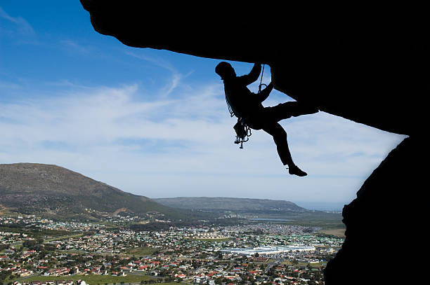 Rock climber stock photo