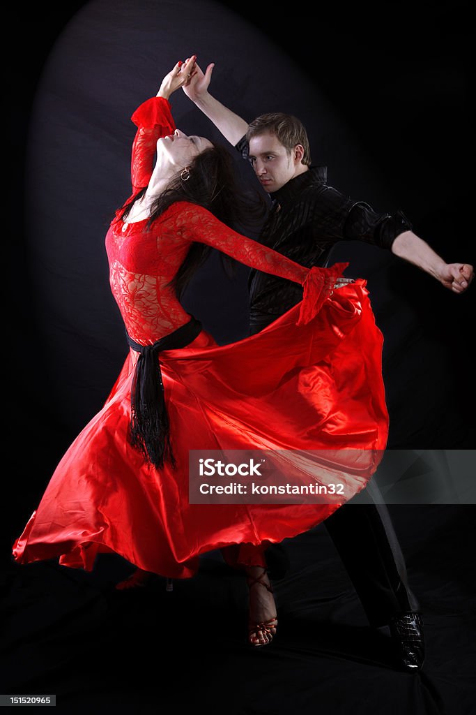 Dançarinos contra fundo preto - Royalty-free 20-29 Anos Foto de stock