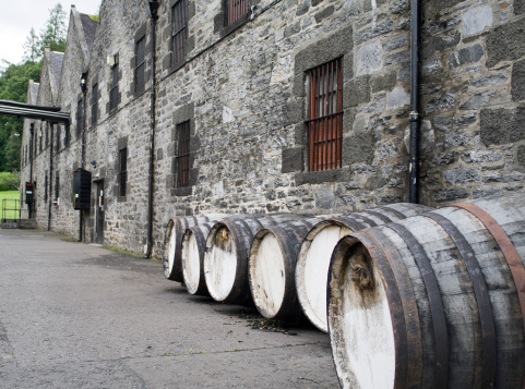 Whisky Barrel's outside  a Distillery.