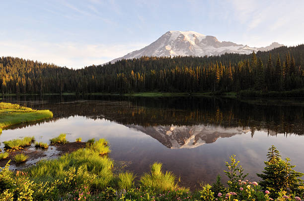 istock Mt. Rainier and Reflection Lake at sunrise 151522365
