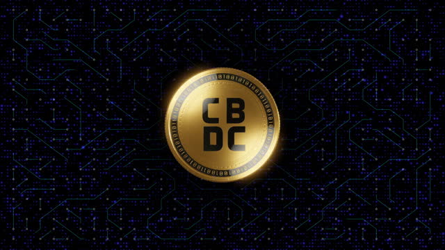 New digital currency CBDC as  future of money, Convenience, speed, and security,game-changer for global commerce,coin rotate on electric circuit and digital background.3d rendering.