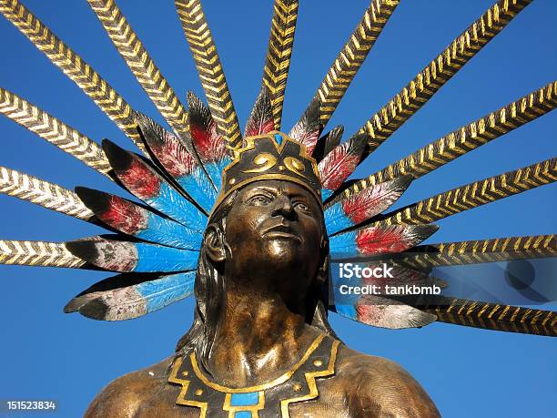 Queretaro Dancing Indian Statue Stock Photo - Download Image Now - Indigenous Peoples of the Americas, Indigenous North American Culture, Headdress