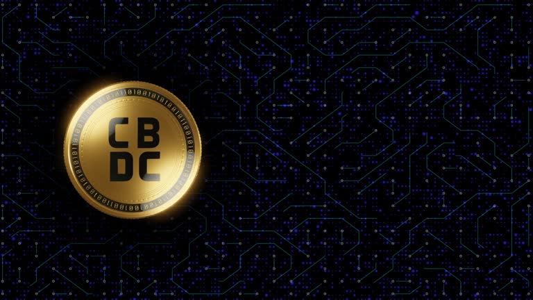 New digital currency CBDC as  future of money, Convenience, speed, and security,game-changer for global commerce,coin rotate on electric circuit and digital background.3d rendering.