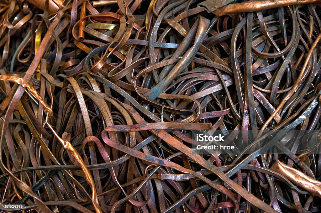 Copper tiras de reciclagem - Foto de stock de Abstrato royalty-free