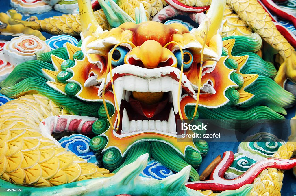 Bunte chinesische Drache Head - Lizenzfrei Chinesischer Drache Stock-Foto