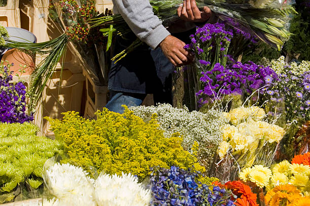 Flower Market stock photo