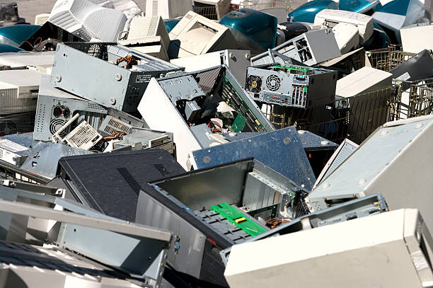 Computer parts recycling stock photo