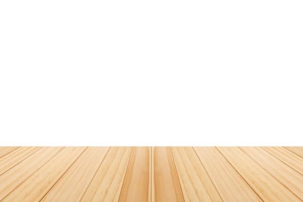 istock Empty wooden table top isolated on white background for product display montage 1515271949