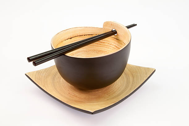 Chopsticks, Bowl & Plate stock photo
