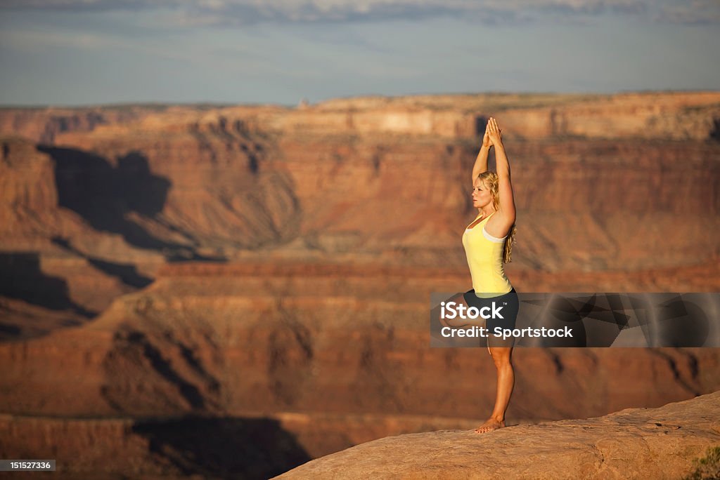 Yoga Pose de árvore (Vrksasana) ao ar livre - Foto de stock de Adulto royalty-free