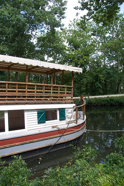istock Canal boat tied to shore 151527990