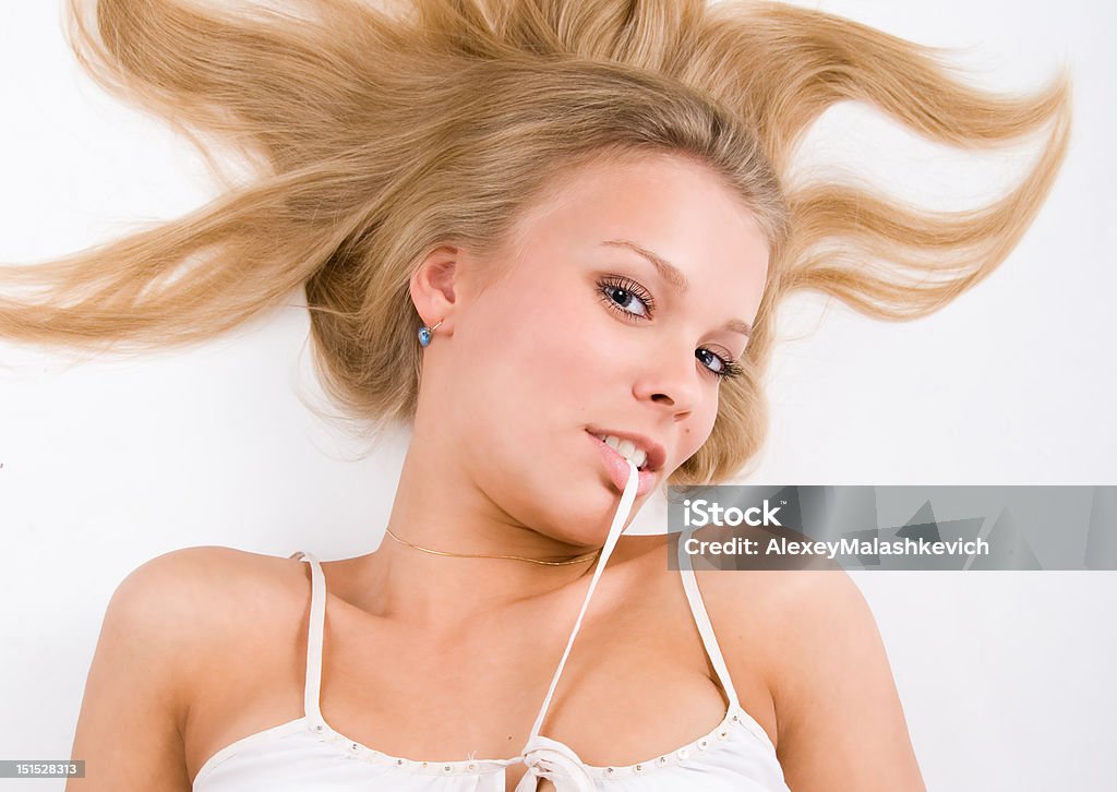 Linda Menina com cabelo comprido loiro - Royalty-free Adulto Foto de stock