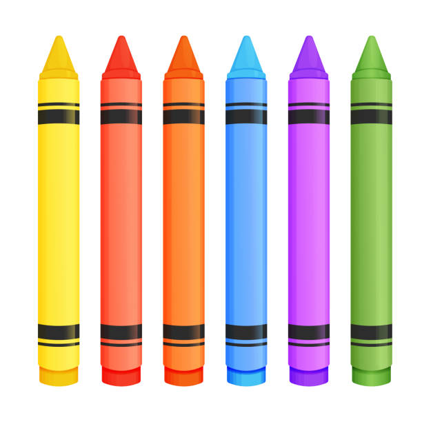 istock Wax crayons set in cartoon style isolated on white background. Preschool palette, pencils for education. Vector illustration 1515285487