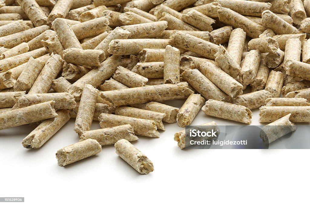 pellets de madeira combustível grande plano - Royalty-free Madeira - Material Foto de stock