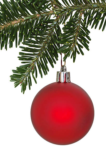istock Red Christmas ornament hanging - isolated 151529501