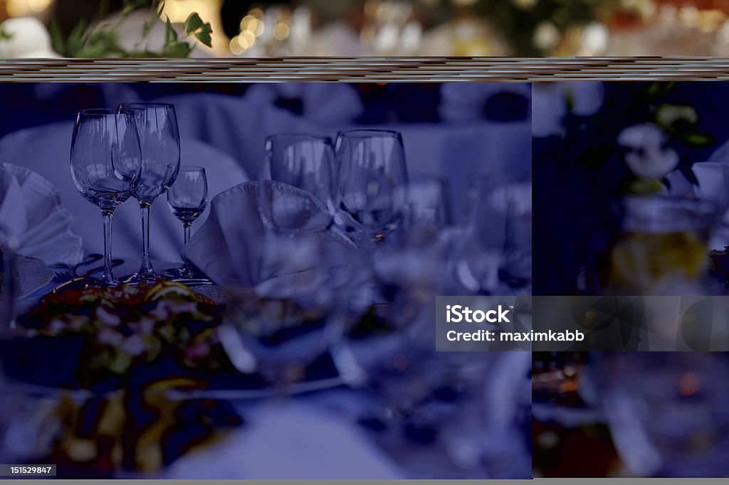 Mesa posta para uma festa ou um jantar festivo - Foto de stock de Arranjar royalty-free