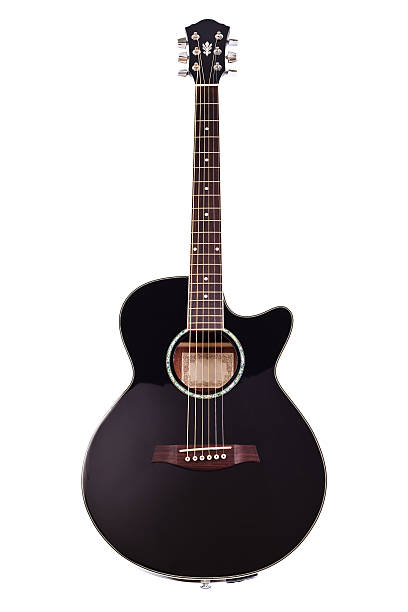 istock Isolated black acoustic steel string guitar 151529950