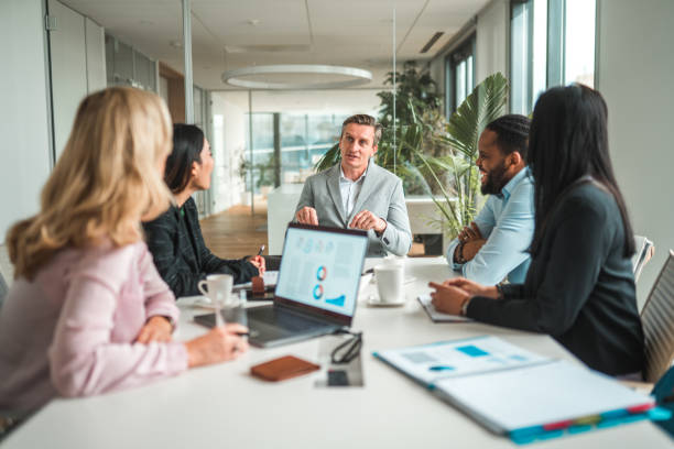 istock Handsome Caucasian Male Entrepreneur With Team 1515302024