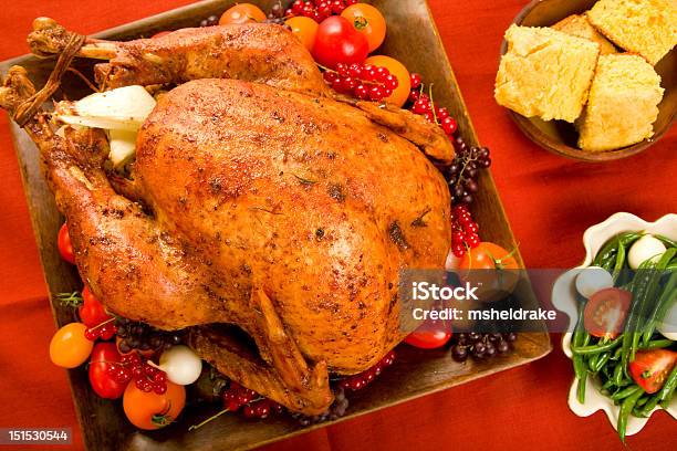 Holiday Turkey Stock Photo - Download Image Now - Thanksgiving - Holiday, American Culture, Corn Bread