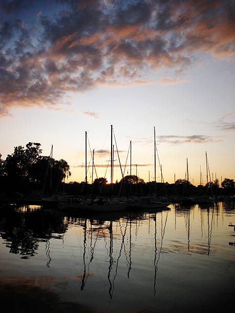 View of the marina in the Bay of Quinte, Ontario, August 2009.