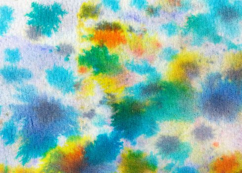 Colorful horizontal painting with tie dye effect.