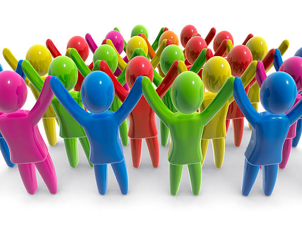 Colorful crowd stock photo