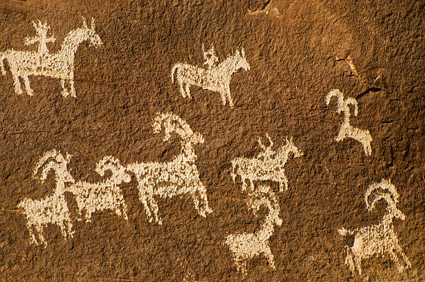 petroglyph stock photo