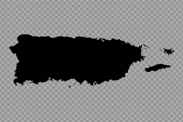 Transparent Background Puerto Rico Simple map Transparent Background Puerto Rico Simple map, can be used for business designs, presentation designs or any suitable designs. puerto rico silhouette stock illustrations
