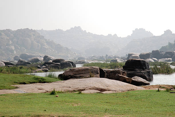 stones in hampi, india stock photo