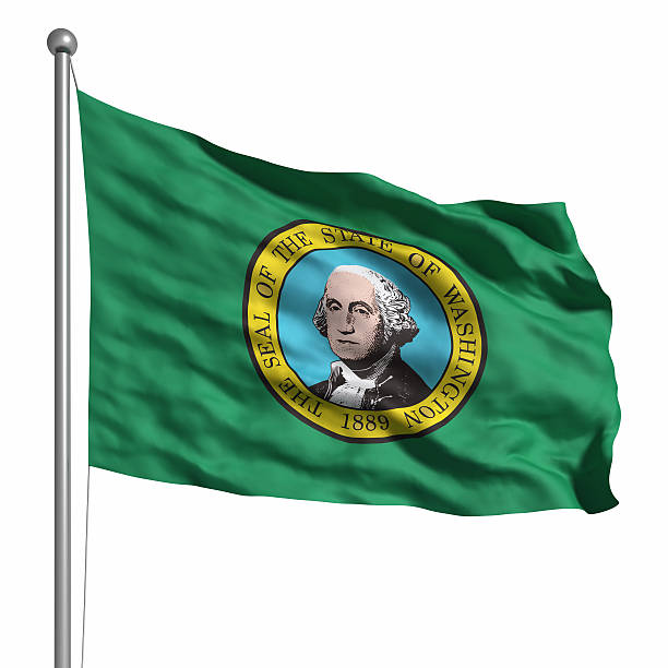 Flag of Washington (isolated) stock photo