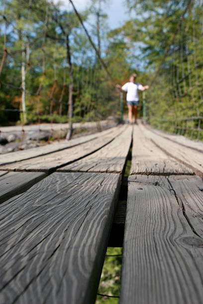 Crossing the Bridge stock photo