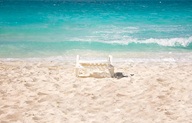 Chair on beach stock photo