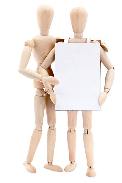 istock Wood man with sandwich board 151535140