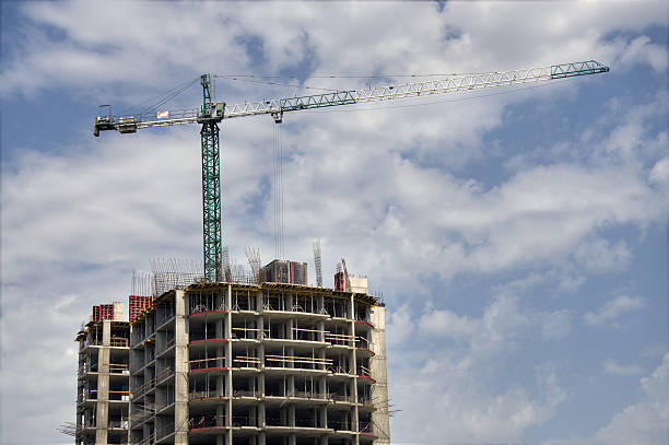 crane and building stock photo