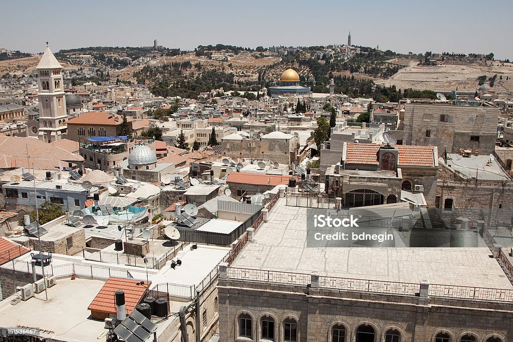 Cidade Velha de Jerusalém e a cúpula da Rocha - Royalty-free Capitais internacionais Foto de stock