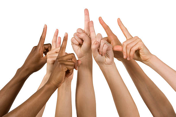 istock Group of Hands Holding up the Number One Sign 151536633