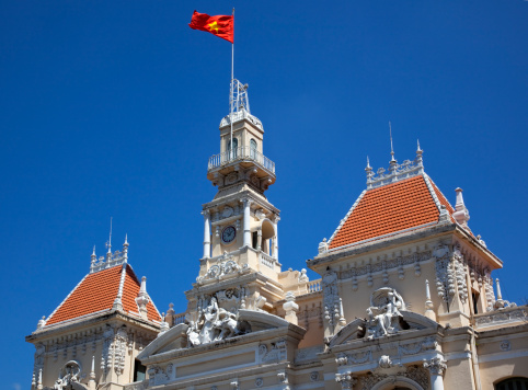 People's Committee Building Saigon Ho Chi Minh City Vietnam National Flag