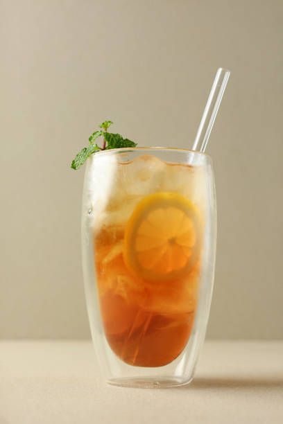 istock Cold Lemon Tea on Tall Double Wall Glass 1515372102