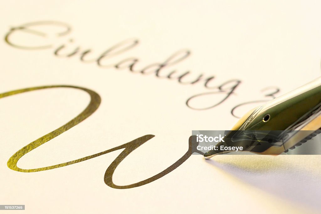 Writing fountain pen Letter AAWAA written with a fountain pen Alphabet Stock Photo