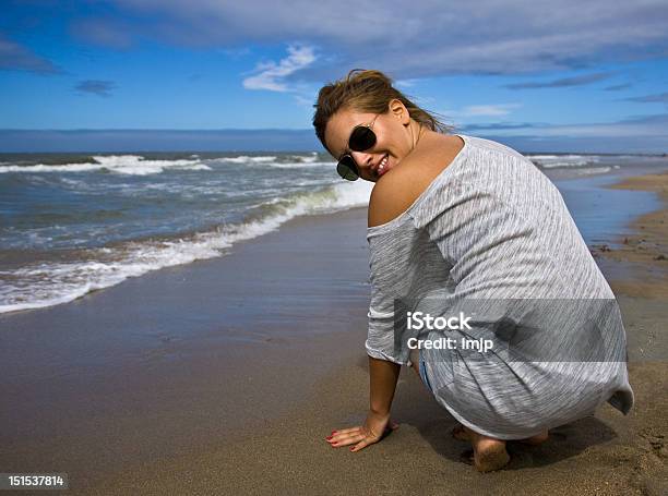 Young Girl At The Beach Stock Photo - Download Image Now - Adult, Adults Only, Beach