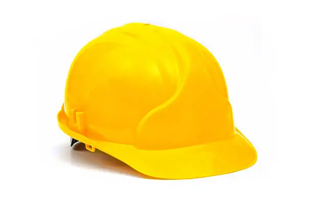 helmet yellow on a white background