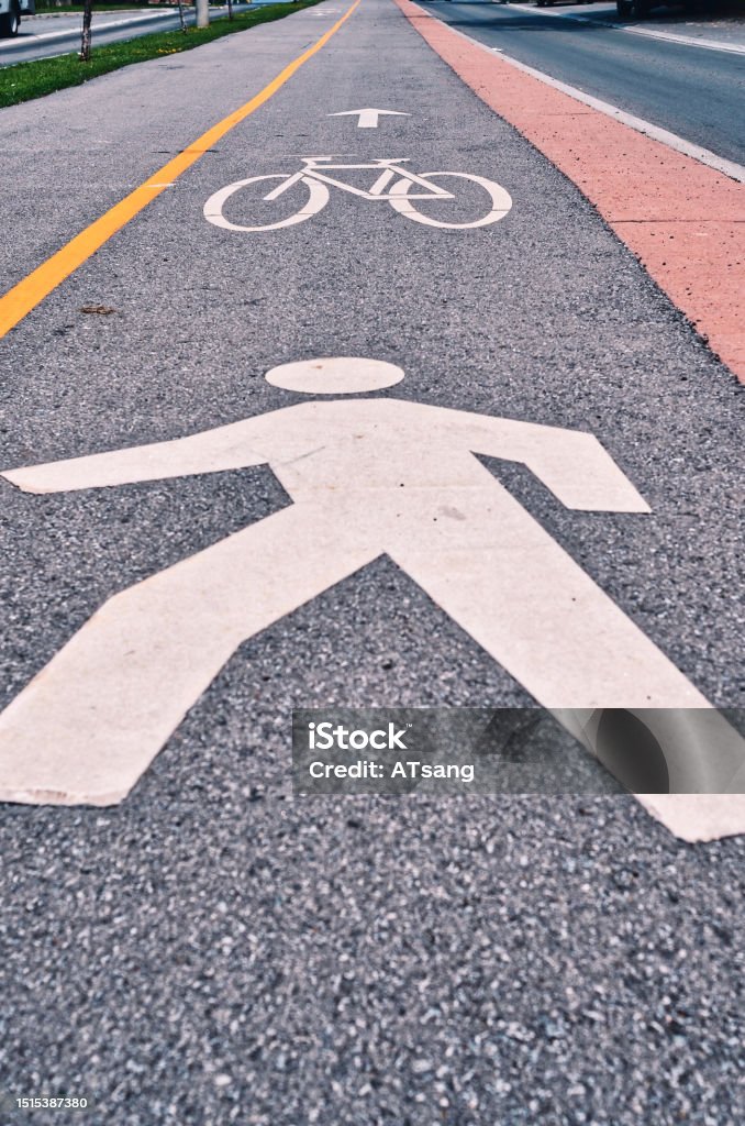 Dual Use Paths Multiuse Recreation Path Stock Photo - Download Image Now - Bicycle ...