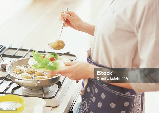 Woman On Kitchen Stock Photo - Download Image Now - Adult, Adults Only, Apron