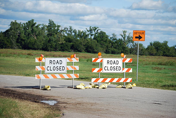 istock Detour Road Closed 151539599